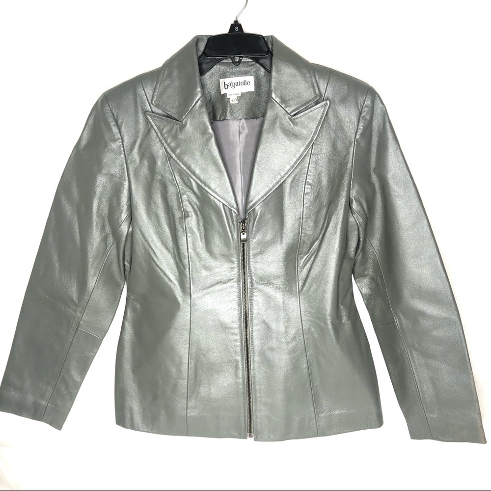Women’s Suit Bagatelle Grey Leather Sz 10 - Picture 2 of 16